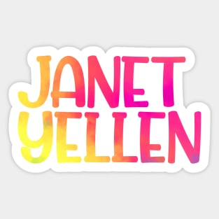 Janet Yellen colorful watercolor Sticker